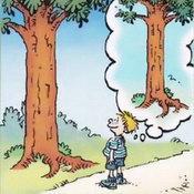 Ребенок смотрит на дерево