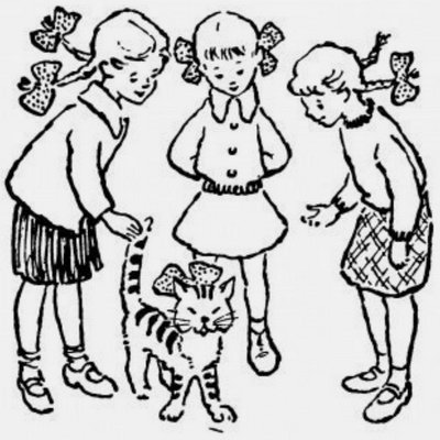 Загадка три девочки и кот